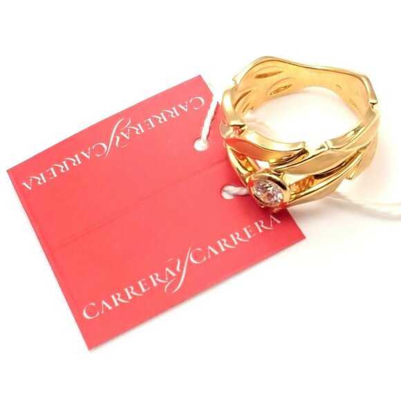 New! Authentic Carrera Y Carrera 18k Mi Princes Greco Roman Diamond Crown Ring​ - Picture 2 of 14